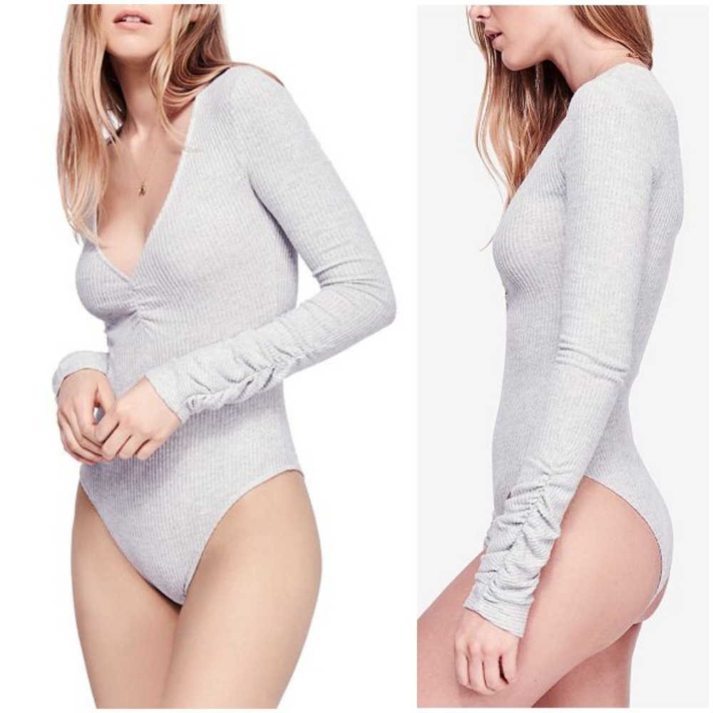 Free People Cozy Up With Me Ruched Bodysuit